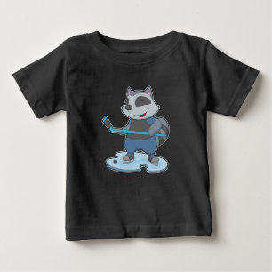 Racoon Ice hockey Ice hockey stick Baby T-Shirt