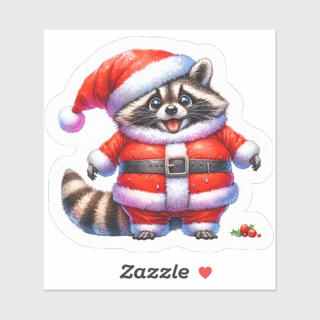 Racoon in Santa Suit Spreads Joy (Sheet)
