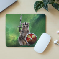 Racoon In Space Viking Shield Sword Cute Funny