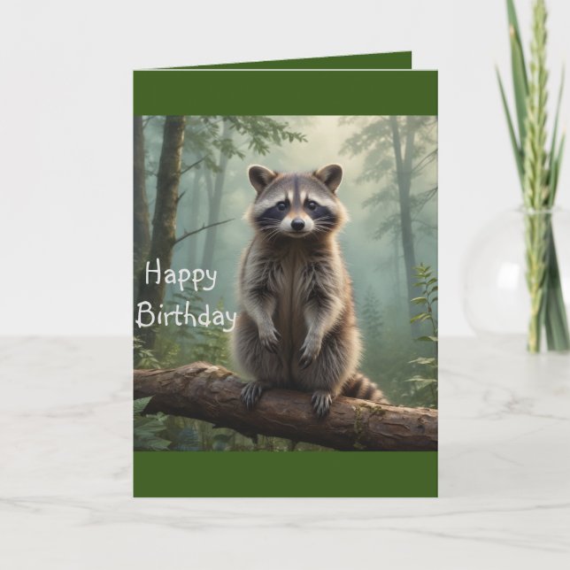 Racoon in the Forest Card (Front)