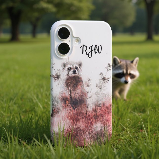 Racoon In The Red Meadow iPhone 16 Case (Creator Uploaded)