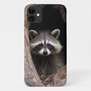 Racoon in Tree Cave iPhone 11 Case