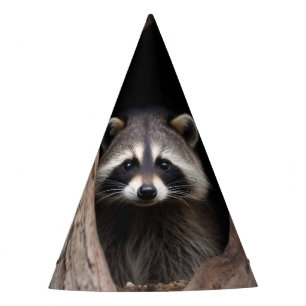 Racoon in Tree Cave Party Hat