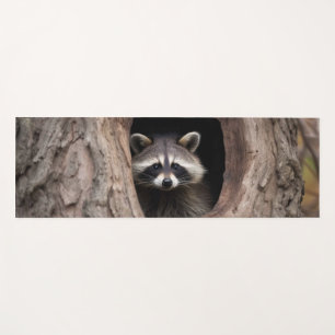 Racoon in Tree Cave  Yoga Mat