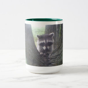 Racoon in Tree Two-Tone Coffee Mug