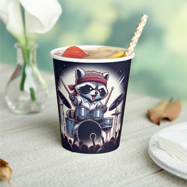 Racoon Jam: Beating the Drums with Unstoppable  Paper Cups (Insitu)