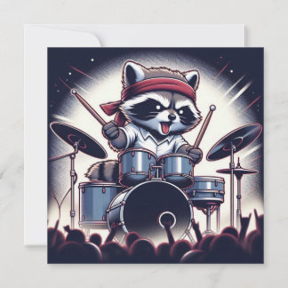 Racoon Jam: Beating the Drums with Unstoppable Thank You Card