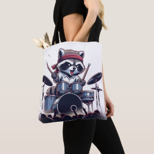 Racoon Jam: Beating the Drums with Unstoppable Tote Bag
