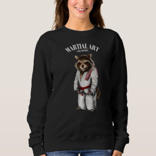 Racoon Judo Karate Master In White Judogi  2 Sweatshirt