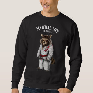 Racoon Judo Karate Master In White Judogi Sweatshirt