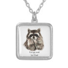 Racoon Kissing Inspiring Quote Let Go Let God