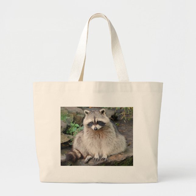 Racoon Large Tote Bag (Front)