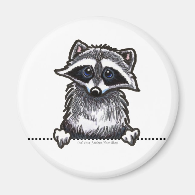 Racoon Line Art Magnet (Front)