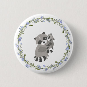 Racoon Love 6 Cm Round Badge