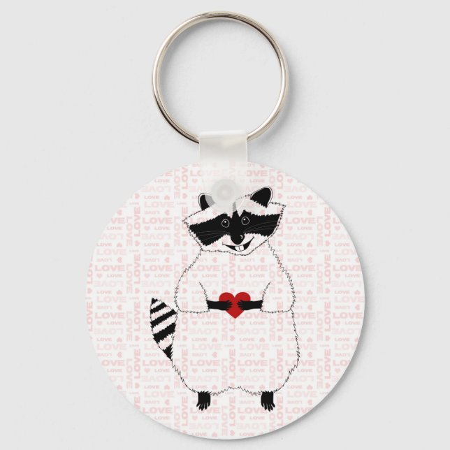 Racoon Love Key Ring (Front)
