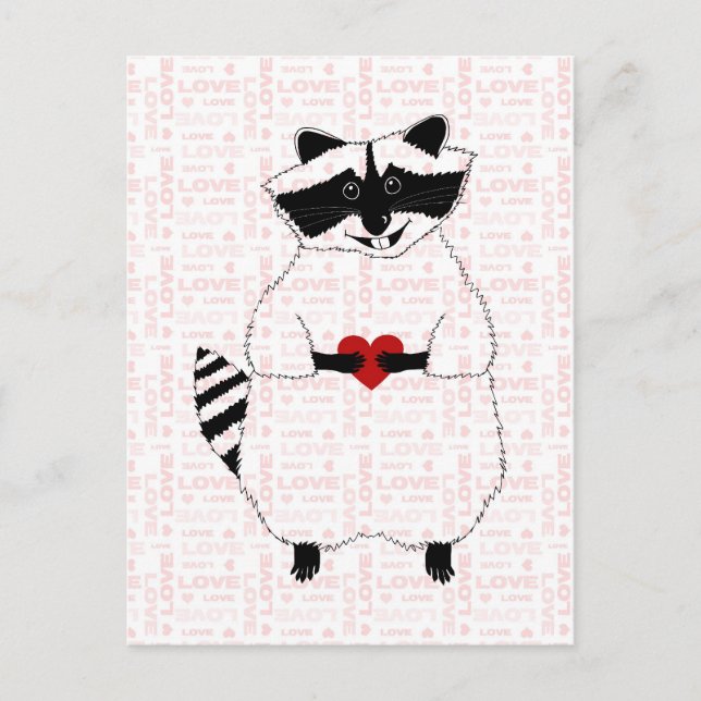 Racoon Love Postcard (Front)