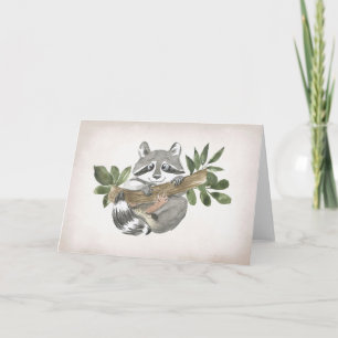 Racoon Lover Baby Racoon Nursery Art Card