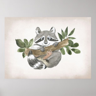 Racoon Lover Baby Racoon Nursery Art Poster