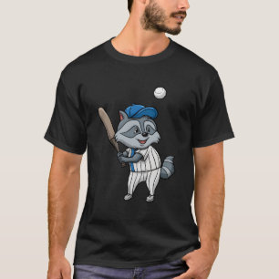 Racoon Lover Baseball Coach Sports Animal Trash P T-Shirt