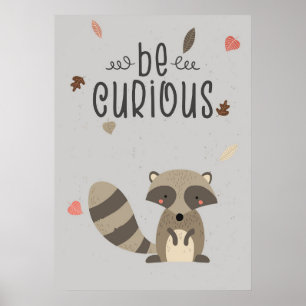 Racoon Lover Be Curious Racoon Poster