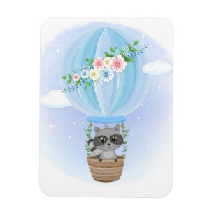 Racoon Lover Cute Racoon With Flower Magnet
