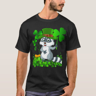 Racoon Lover Irish Shamrock Cute Racoon St T-Shirt