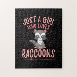 Racoon Lover Just A Girl Who Loves Racoon Jigsaw Puzzle