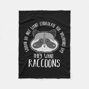 Racoon Lover Racoon For Valentines Day Fleece Blanket