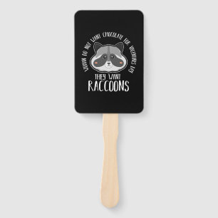 Racoon Lover Racoon For Valentines Day Hand Fan