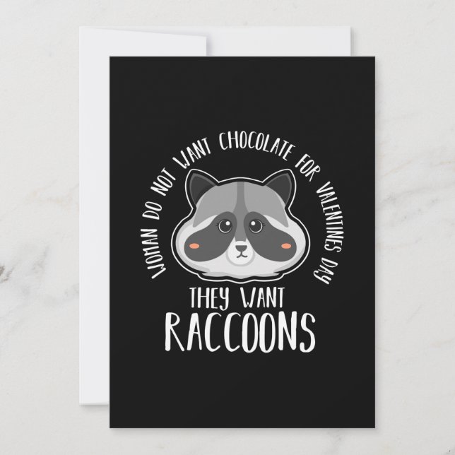 Racoon Lover Racoon For Valentines Day Invitation (Front)
