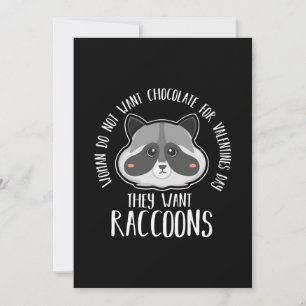 Racoon Lover Racoon For Valentines Day Invitation