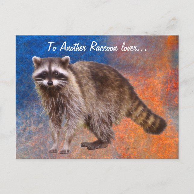 Racoon-lover Wildlife Art Postcard (Front)