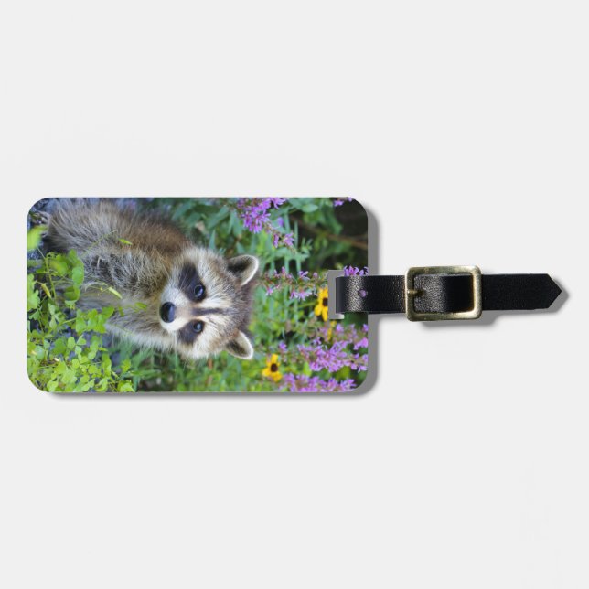 Racoon luggage tag (Front Horizontal)