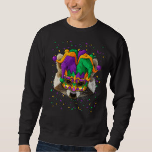 Racoon Mardi Gras Animal Face Carnival Jester Fes Sweatshirt