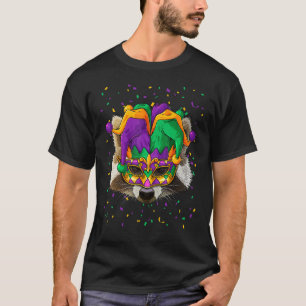 Racoon Mardi Gras Animal Face Carnival Jester Fes T-Shirt