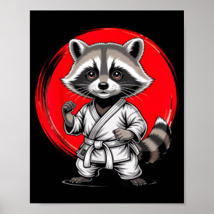 Racoon Martial Arts Ninja Karate Jiu-Jitsu Judo Poster