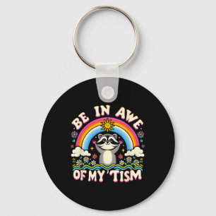 Racoon Meme Be In Awe Of My tism Meme Autistic Ra Key Ring