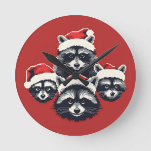 Racoon Merry Christmas Ya filthy animal Round Clock