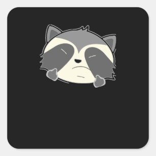 Racoon Middle Finger Square Sticker