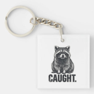 racoon mischief dark key ring