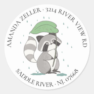 Racoon Neutral Baby Shower Return Address Label