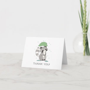 Racoon Neutral  Baby Shower Thank You Note Card