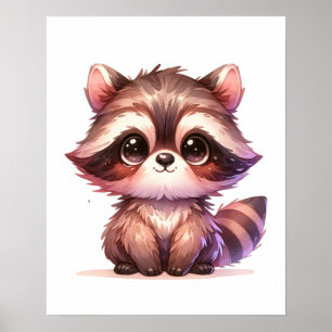 Racoon Nursery Art Poster