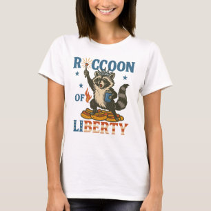 Racoon of Liberty Funny Patriotic Animal Firewo T-Shirt