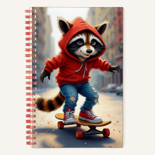 Racoon on Skateboard, author Natasha Us Notebook