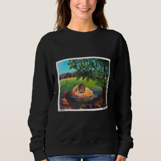 Racoon On The Lake Trash Panda Wildlife Painting Sweatshirt