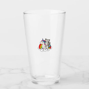 Racoon On Unicorn Rainbow Animals Sweet Unicorns Glass
