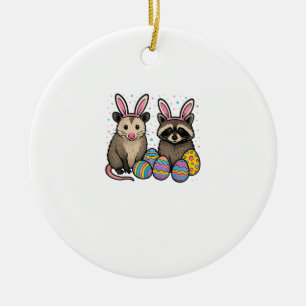 Racoon Opossum Easter T-Shirt_1 Ceramic Ornament