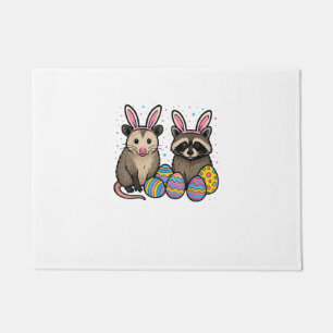Racoon Opossum Easter T-Shirt_1 Doormat