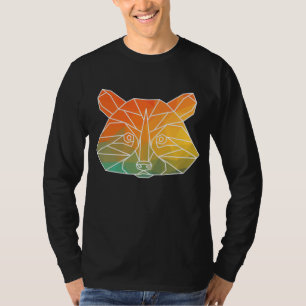 Racoon Outline Polygons Watercolor Silhouette T-Shirt